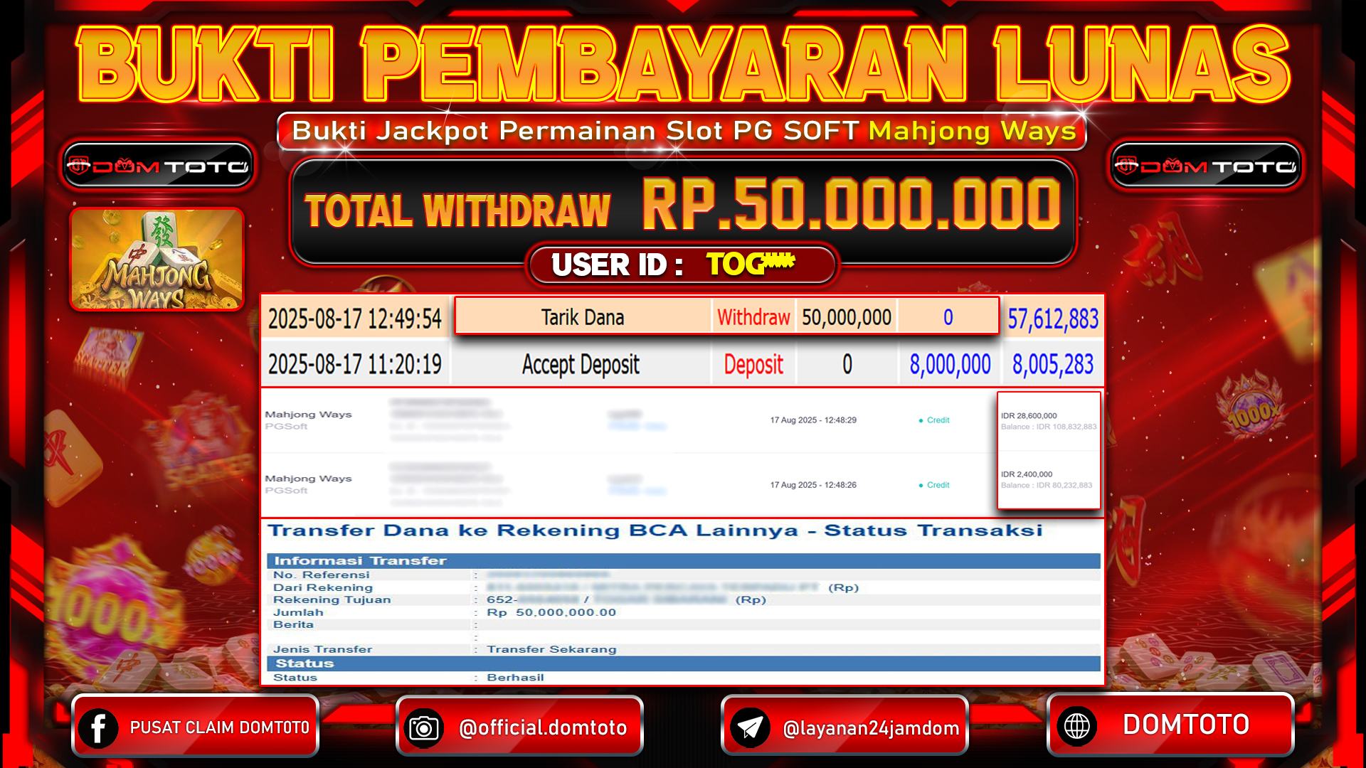 JACKPOT SLOT MAHJONG WAYS 17 AGUSTUS  2025